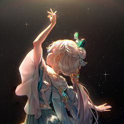 This is a pixiv picture whose title is theresa 观星.
