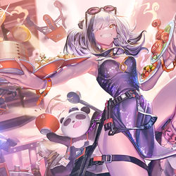 This is a pixiv picture whose title is 「Fire Eats」.