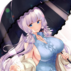 This is a pixiv picture whose title is 【アズレン】外出への願い【イラストリアス】.
