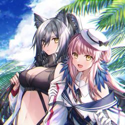 This is a pixiv picture whose title is 仲良く.