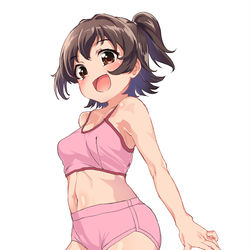 This is a pixiv picture whose title is みりあのおなかおにく.