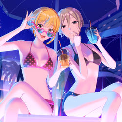 This is a pixiv picture whose title is ナイトプール.