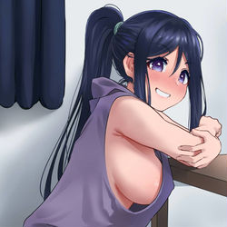 This is a pixiv picture whose title is 横乳かなん♪.