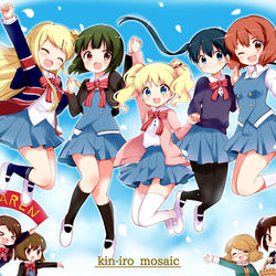This is a pixiv picture whose title is きんいろモザイク Best wishes..