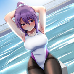 This is a pixiv picture whose title is タマ競泳.