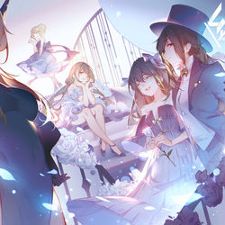 This is a pixiv picture whose title is ~~少女前线4周年庆~~.