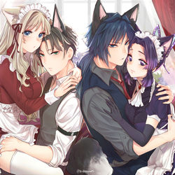 This is a pixiv picture whose title is ケモミミパロのミツココとぎゆしの.