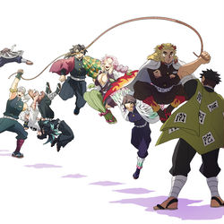 This is a pixiv picture whose title is 足並み揃わな柱.