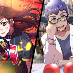 This is a pixiv picture whose title is 【ポケモン剣盾】大人ユウリ＆大人ホップ.