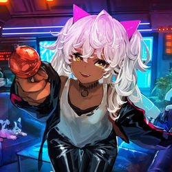 This is a pixiv picture whose title is 褐色白髪の女の子まとめ.