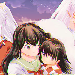 This is a pixiv picture whose title is 犬兄弟と嫁’s.