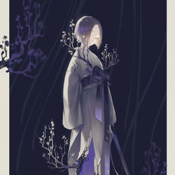 This is a pixiv picture whose title is 白梅の刀.