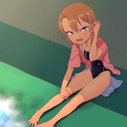 This is a pixiv picture whose title is 水着パーカー.