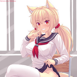 This is a pixiv picture whose title is Teasing you in Class!! ~~.