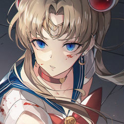 This is a pixiv picture whose title is 戦闘少女.