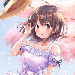 This is a pixiv picture whose title is 桜の少女.