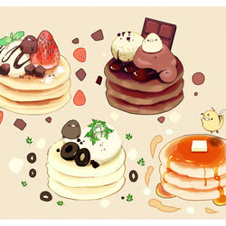 This is a pixiv picture whose title is ぷちぷちパンケーキ.
