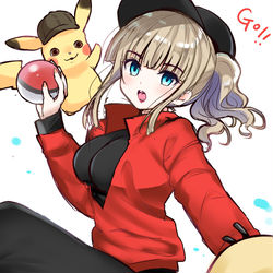 This is a pixiv picture whose title is 名探偵ピカチュウ.
