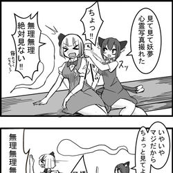 This is a pixiv picture whose title is 東方大体四コマ漫画.
