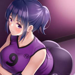 This is a pixiv picture whose title is 紫バレー部シリーズ6.