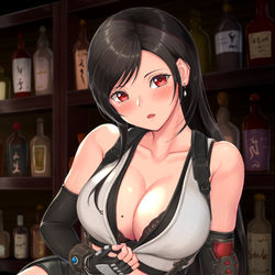 This is a pixiv picture whose title is 普段は奥手だけど、酔うと積極的に誘惑してくるティファ.