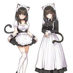 This is a pixiv picture whose title is ケモ耳メイド文香.