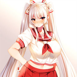 This is a pixiv picture whose title is セーラー妹紅.