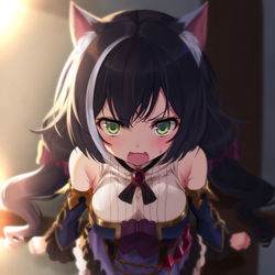 This is a pixiv picture whose title is 「何よっ！」.