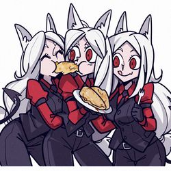 This is a pixiv picture whose title is Helltaker-Cerberus.