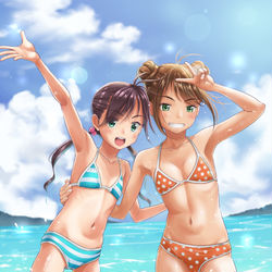 This is a pixiv picture whose title is 数時間後に夏の思い出を作られてしまう姉妹.