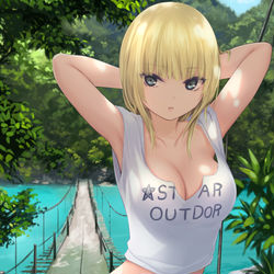This is a pixiv picture whose title is 夢の吊り橋.