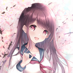 This is a pixiv picture whose title is 「またここで会えたねっ🌸」.