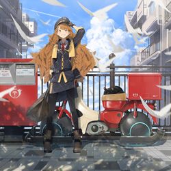 This is a pixiv picture whose title is 大空郵便.