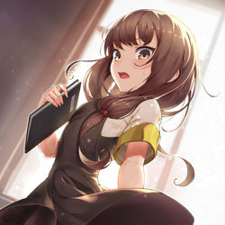 This is a pixiv picture whose title is 男子は丸刈り！女子は三つ編み！下着の色は・・・！？？.