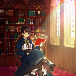 This is a pixiv picture whose title is 『アンフィニシュトの書 悲劇の物語に幸せの結末を』.