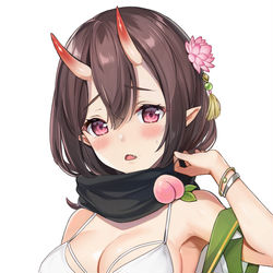 This is a pixiv picture whose title is 鬼の娘.