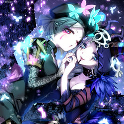 This is a pixiv picture whose title is 魔女と蝶.