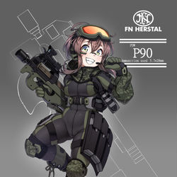 This is a pixiv picture whose title is FN P90.