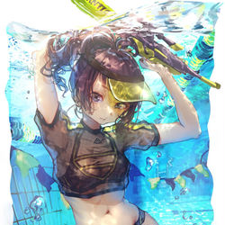 This is a pixiv picture whose title is underwater.