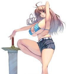 This is a pixiv picture whose title is ホットパンツとおっぱい.