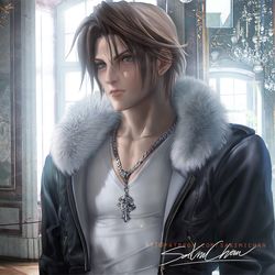 This is a pixiv picture whose title is 斯考尔·莱昂哈特 Squall portrait.