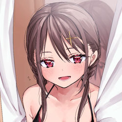 This is a pixiv picture whose title is この水着、似合ってる？😳.