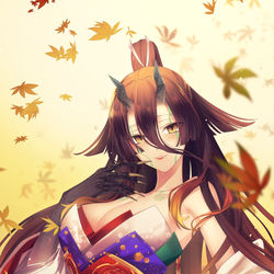 This is a pixiv picture whose title is 鬼女紅葉.