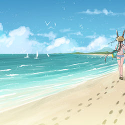 This is a pixiv picture whose title is アーミヤと手をつなぐ.