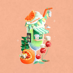 This is a pixiv picture whose title is クリームソーダショップ.