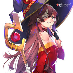 This is a pixiv picture whose title is Megumin Long Hair.