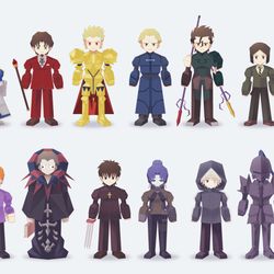 This is a pixiv picture whose title is 【Fate/Zero】FF7ミニフィギュア風.