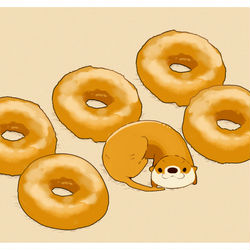 This is a pixiv picture whose title is ドーナツ.
