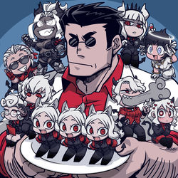 This is a pixiv picture whose title is Helltaker.