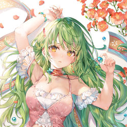 This is a pixiv picture whose title is 夏の花と縁.